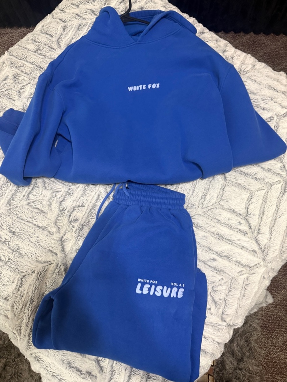 White Fox Boutique Royal Blue Logo Hoodie & Joggers Set